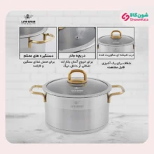 سرویس قابلمه ۱۰ پارچه استیل لایف اسمایل مدل LIFEP12-10GOLD