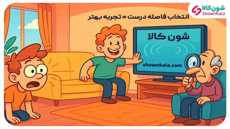 سایز مناسب تلویزیون بر اساس فاصله تماشا؛ تلویزیون رو درست انتخاب کن!
